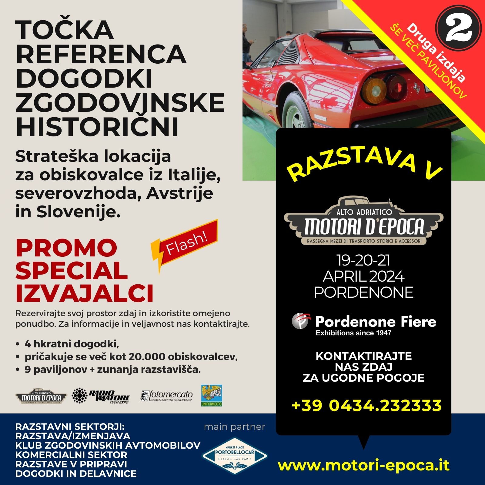 alto adriatico motori d'epoca - promo espositori riferimento slo - pordenone