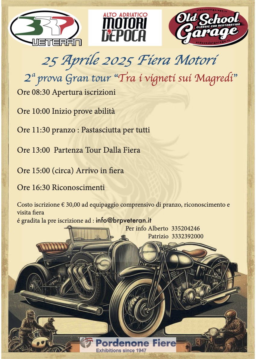 alto adriatico motori d'epoca - 25 aprile gran tour - pordenone